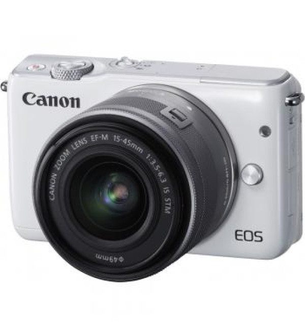 Canon EOS M10 Mirrorless Digital Camera with 15-45mm Lens (White)